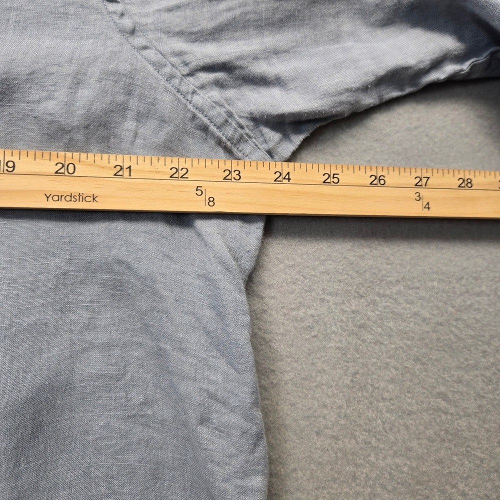 Lauren Ralph Lauren Womens XL Light Blue‎ 100% Linen Roll Tab Button Down Shirt - Picture 9 of 11